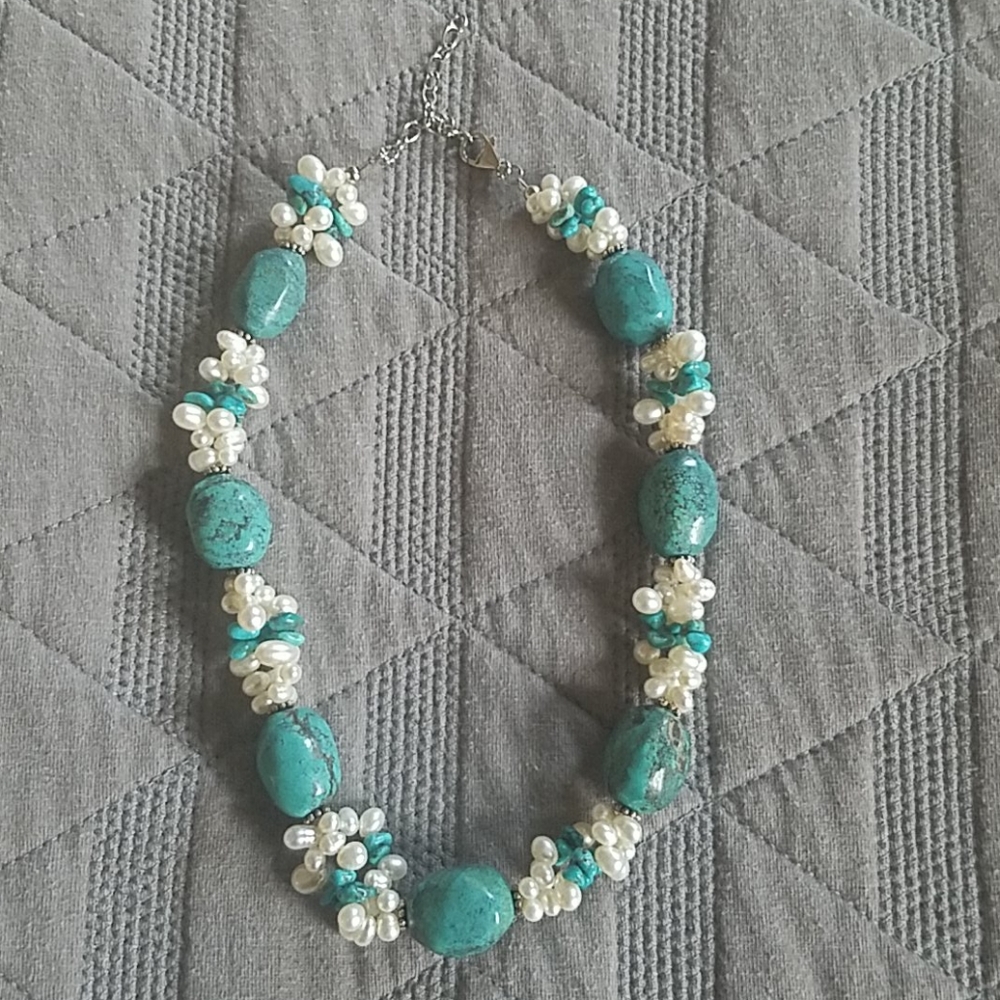 Ross-Simons turquoise and pearl necklace